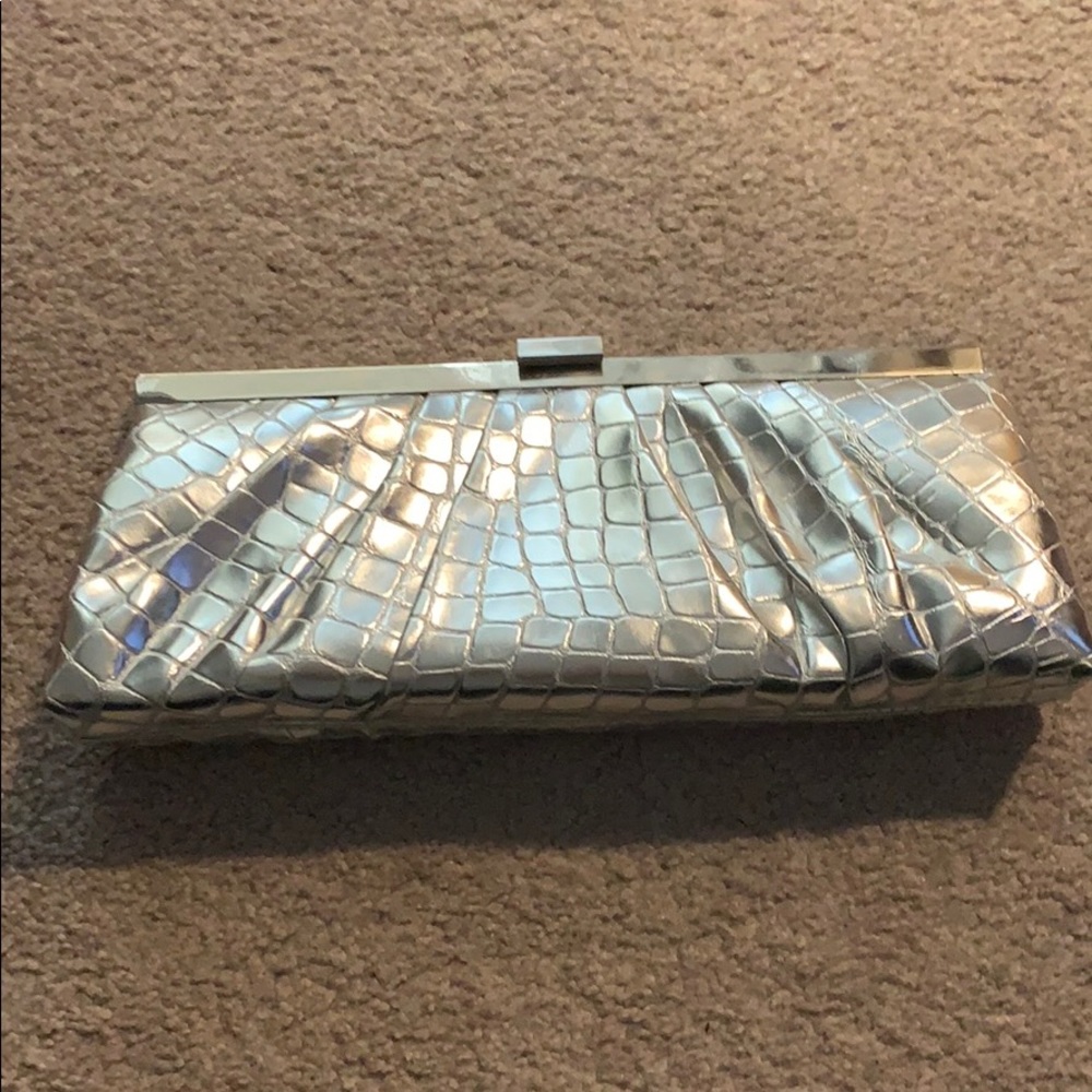 Silver Jessica McClintock clutch